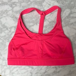Hot pink Lululemon sports bra